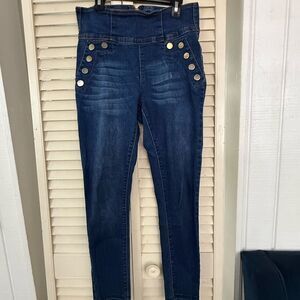 Indigo High Rise Blue Jeans with Nautical Flair